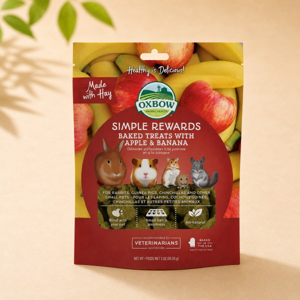 OXBOW SIMPLE REWARDS APPLE & BANANA TREATS 85G